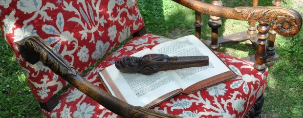Humorous books can distract ... by the way, a nutcracker is the best bookmark 